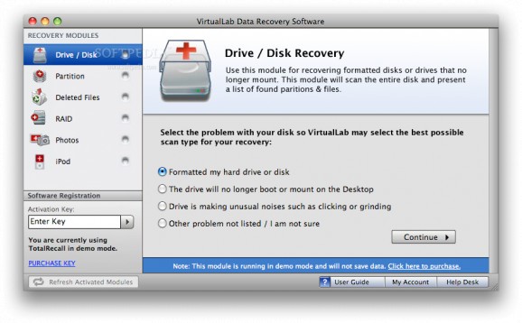 VirtualLab Data Recovery screenshot