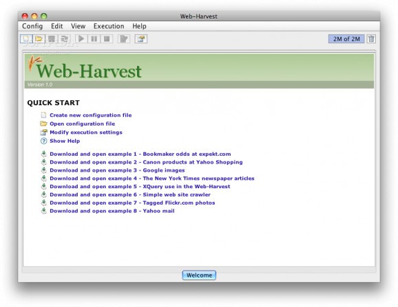 WebHarvest screenshot
