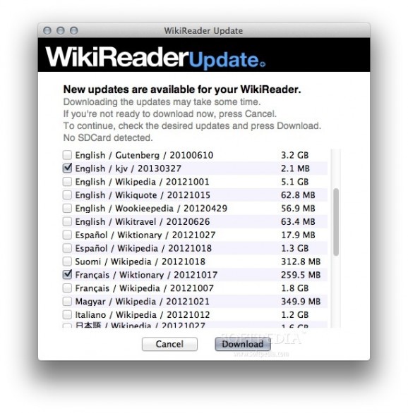 WikiReader Update screenshot