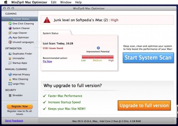 WinZip Mac Optimizer screenshot