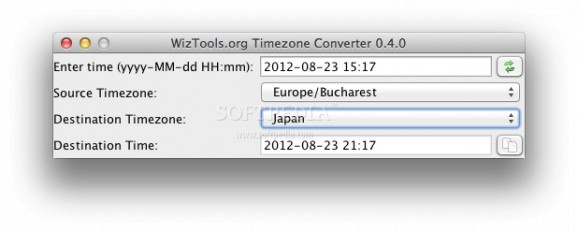 WizTools.org Timezone Converter screenshot