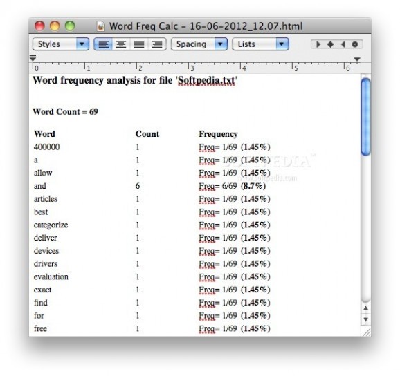 Word Frequency Analysis screenshot