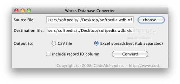 Works Database Converter screenshot