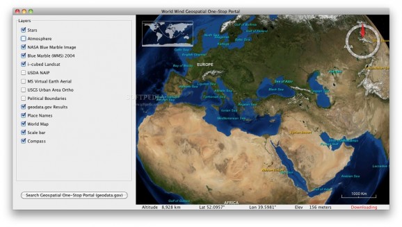 World Wind Geospatial One-Stop Portal screenshot