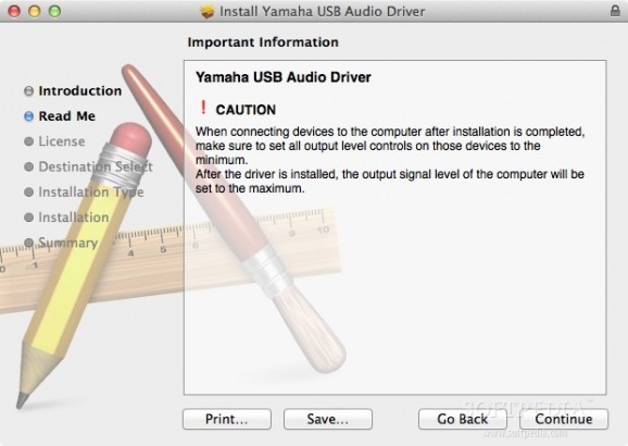 Yamaha USB audio driver screenshot