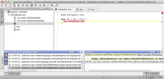 YouTrack Workflow Editor screenshot
