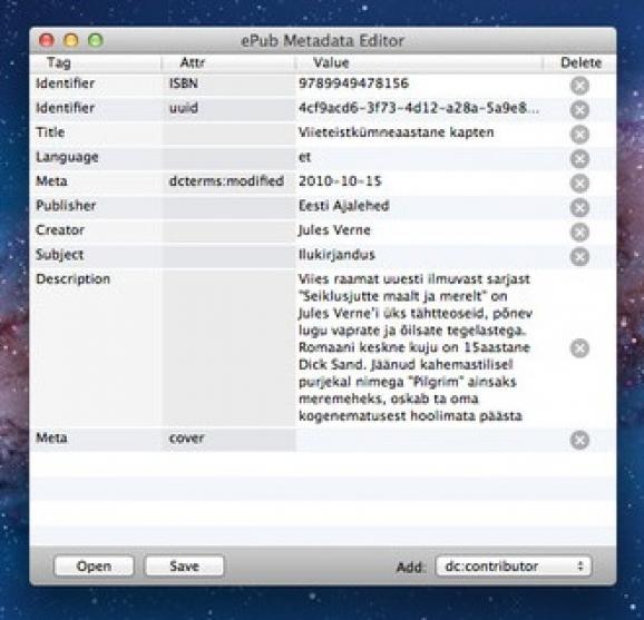 ePub Metadata Editor screenshot