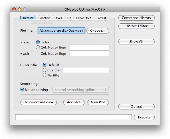 gnuplot MacOSX GUI screenshot