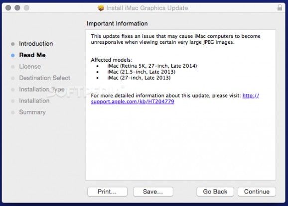 iMac Graphics Update screenshot