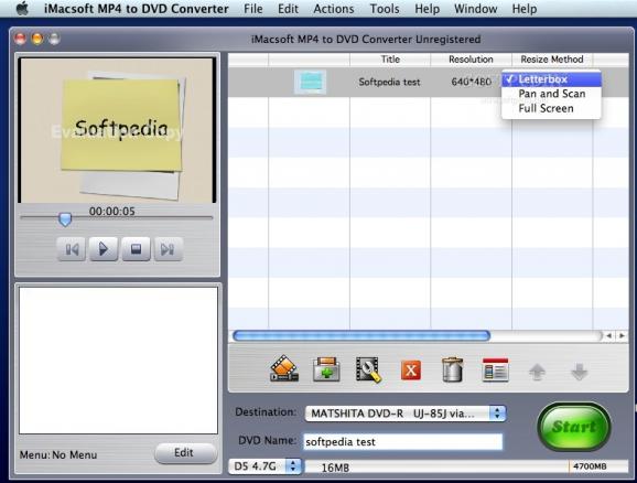 iMacsoft MP4 to DVD Converter screenshot