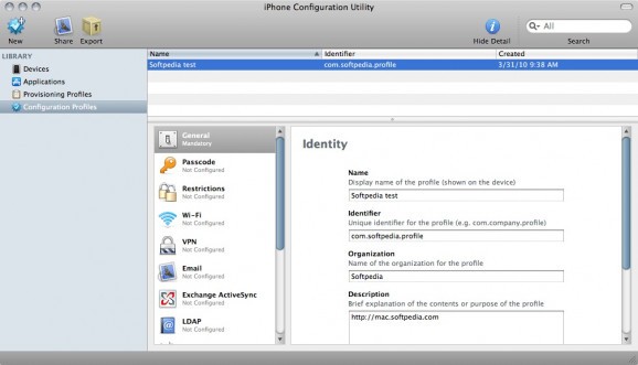 iPhone Configuration Utility screenshot