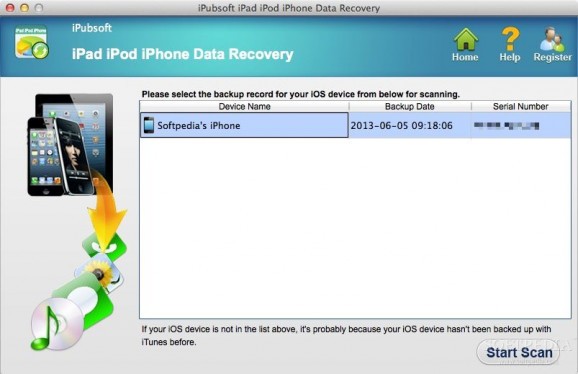 iPubsoft iPad iPod iPhone Data Recovery screenshot