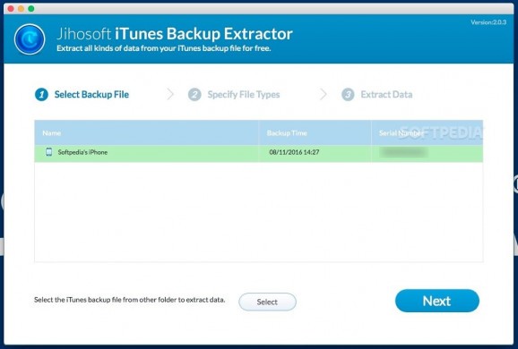 Jihosoft iTunes Extractor screenshot