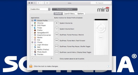Mira (Personal Control for Your Apple Remote) screenshot