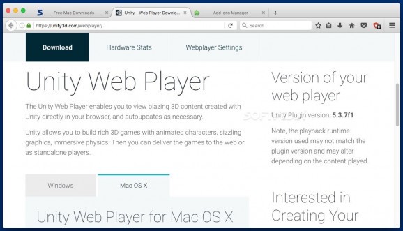 Unity Web Player screenshot